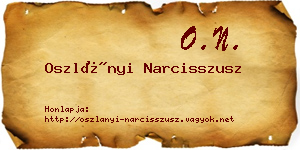 Oszlányi Narcisszusz névjegykártya